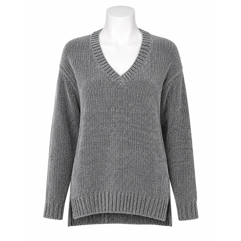 Orvis Women’s Gray Chenille V-Neck Pullover Sweater - Size Medium